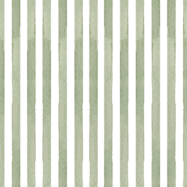 水彩手绘无缝模式与抽象条纹在绿色孤立的白色背景图片下载