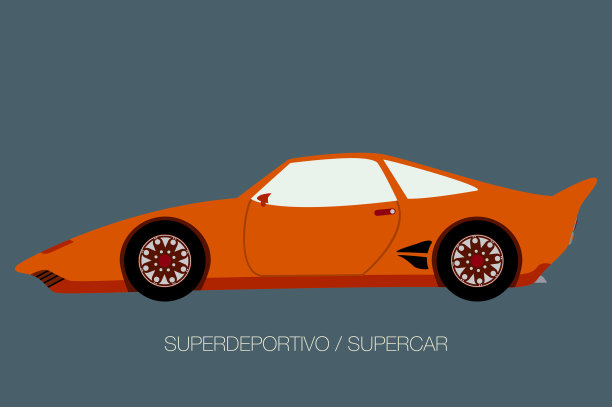 侧视图原型车，侧视图，平面设计风格图片下载