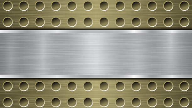 金属背景与孔和抛光板图片下载