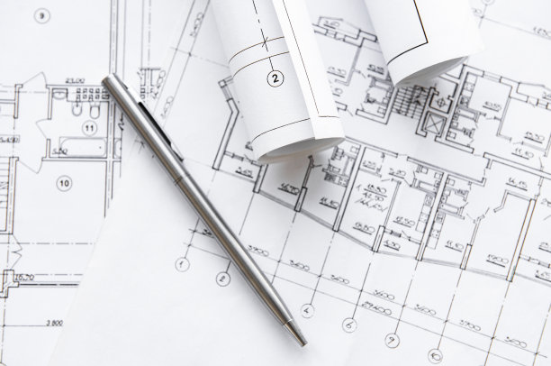 建筑师工作场所俯视图图片下载