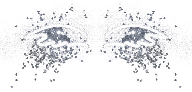 抽象的翅膀银色闪光在白色的背景图片下载