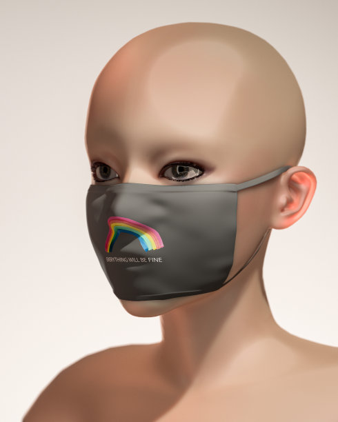 戴防毒面具的年轻女子图片下载