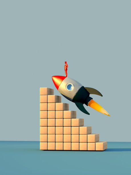 进步与创新科技用红色火箭发射商业创意成功领导激励理念。图片下载