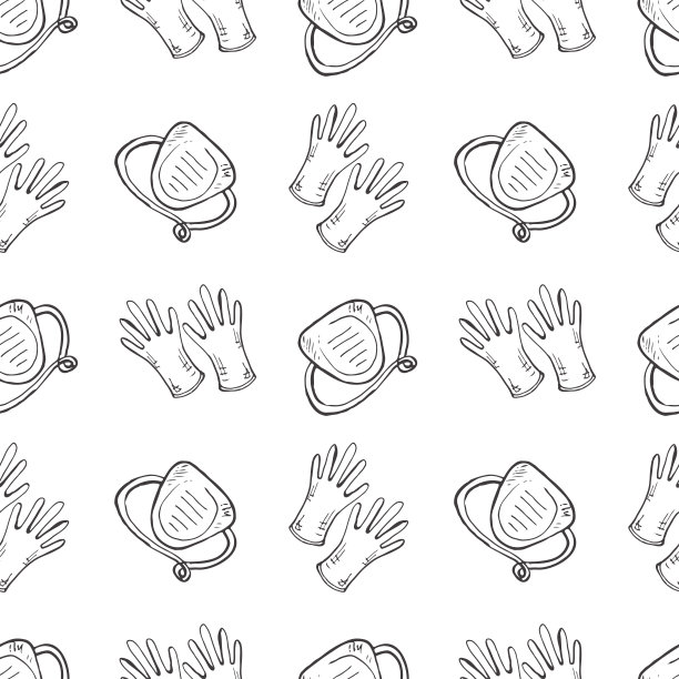 图案与医用口罩和手套图片下载