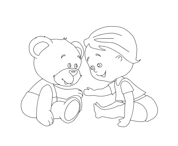 可爱的孩子和玩具图片下载