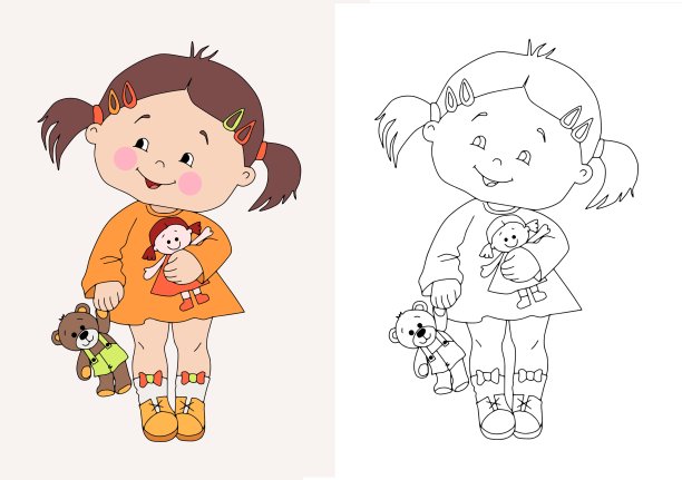 可爱的孩子和玩具图片下载