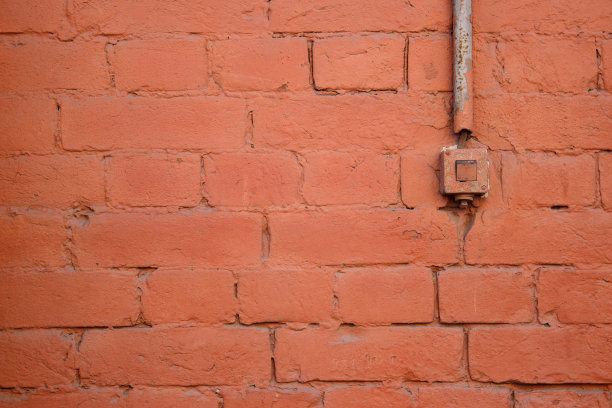 红色砖墙，带开关图片下载