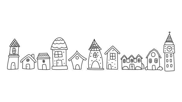 手绘涂鸦屋矢量集图片下载