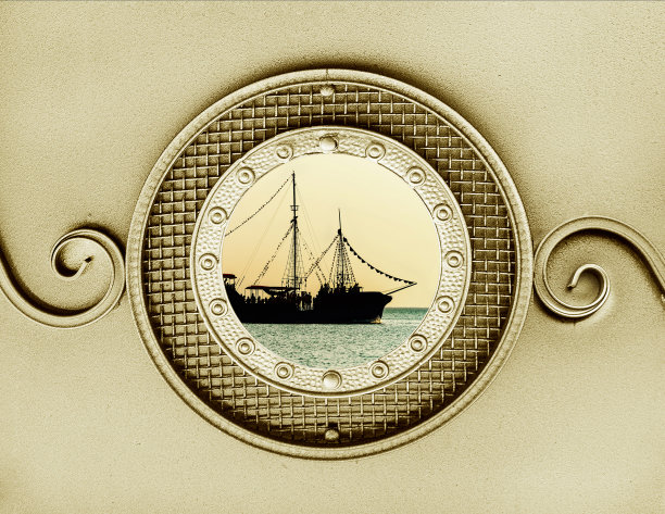 老式的金属舷窗图片下载