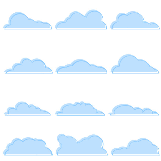 云。一组逼真的云。向量,卡通插图。向量。图片下载
