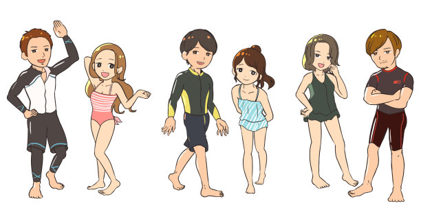 情侣泳衣(连体式)图片下载