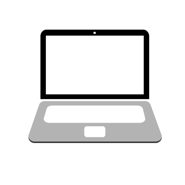 笔记本电脑黑色灰色图标在时尚的平面风格孤立的白色背景。计算机符号为您的网站设计或标志或应用程序或用户界面。向量插图,EPS10。图片下载