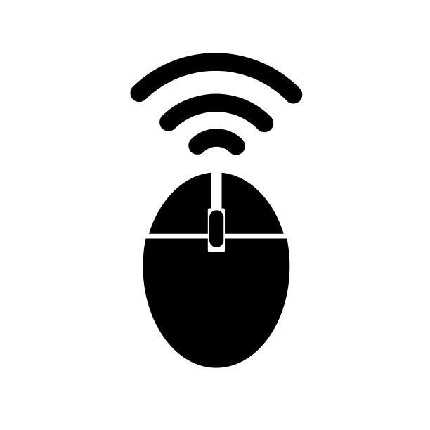 电脑无线鼠标图标隔离在白色背景图片下载