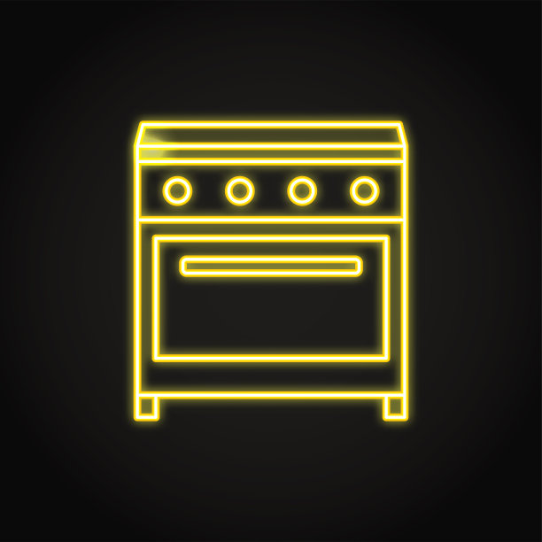 霓虹灯电器范围图标在线条风格图片下载