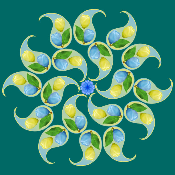 曼陀罗来自干压花，花瓣。兰花。曼荼罗是佛教、印度教、瑜伽的象征。用东方风格的花卉元素装饰曼陀罗，放松和冥想图片下载