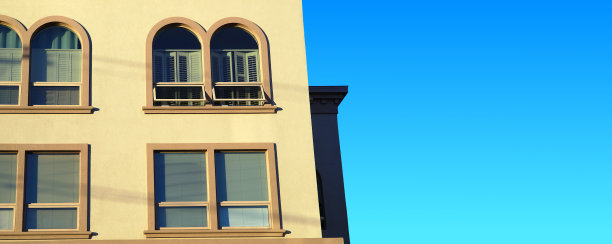 住宅公寓，混凝土建筑，方舟建筑，蓝天图片下载