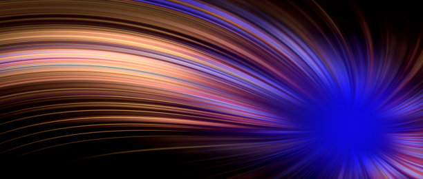 高速快速推进曲线技术演进概念，曲线光技术轨迹抽象图片下载