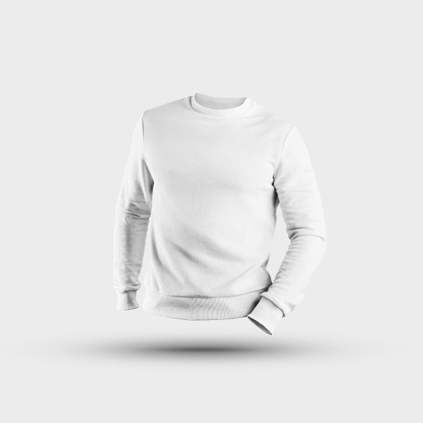 模型男性heather没有身体，白色休闲运动衫孤立的背景，正面视图。图片下载