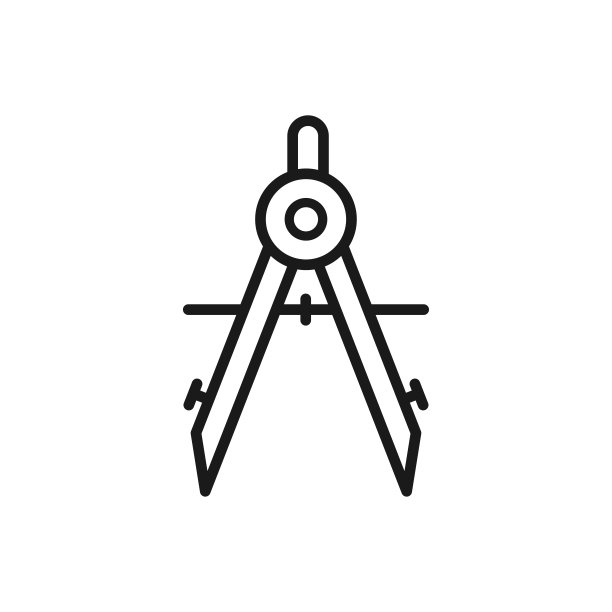 矢量建筑罗盘图标在时尚的平面设计图片下载