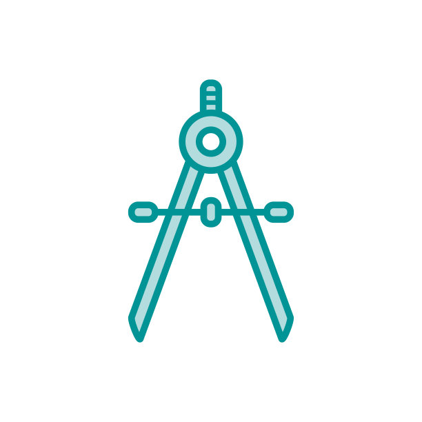 矢量建筑罗盘图标在时尚的平面设计图片下载