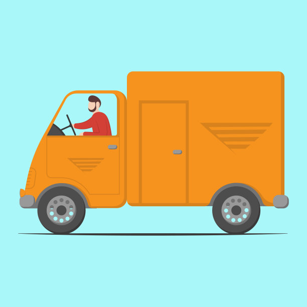 卡车上的快递员和货物。送货服务工作者。运输的概念。矢量平面插图图片下载