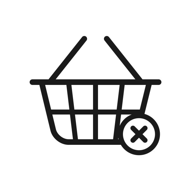 购物篮图标在时尚的平面风格矢量标志模板图片下载