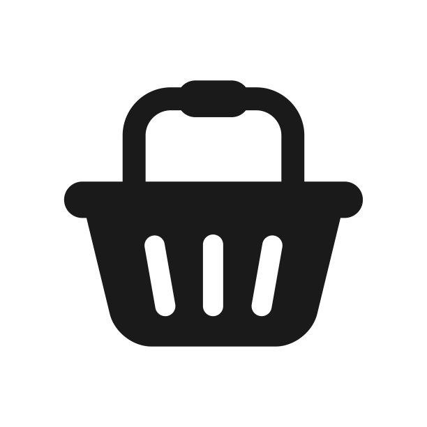 购物篮图标在时尚的平面风格矢量标志模板图片下载