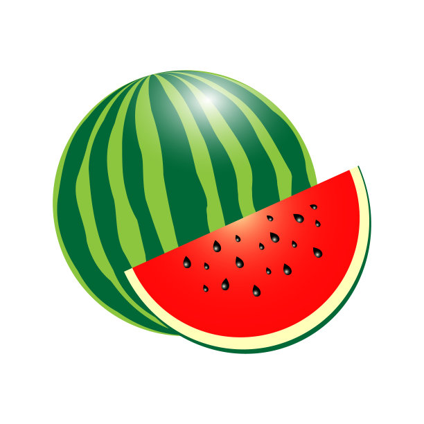 绿色美味西瓜矢量图片下载