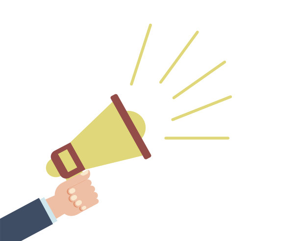 请注意。手拿扩音器。扬声器,扬声器。广告及促销标志。扩音器卡通。社会化媒体营销理念。矢量插图平面设计。着陆页模板。素材图片