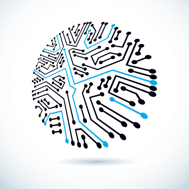 矢量电路板，数字技术抽象。计算机微处理器方案，未来设计。图片下载