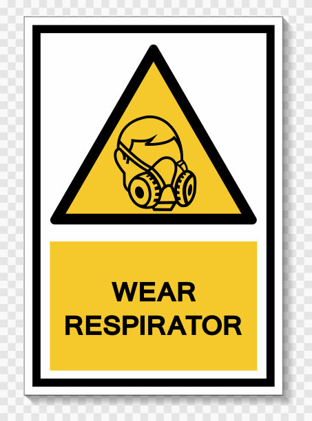 符号佩戴呼吸器标志隔离在白色背景，向量插图EPS.10图片下载