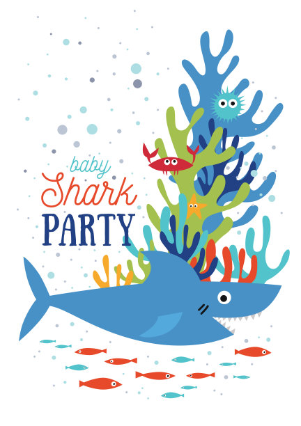 鲨鱼风格派对图片下载