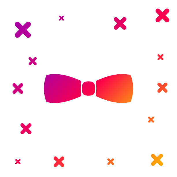 颜色蝴蝶结图标孤立在白色背景。梯度随机动态形状。矢量图图片下载