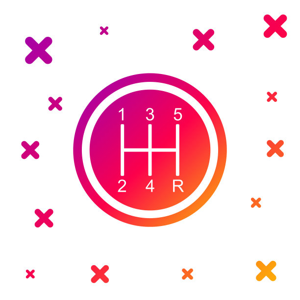 颜色齿轮转换图标孤立的白色背景。传输图标。梯度随机动态形状。矢量图图片下载