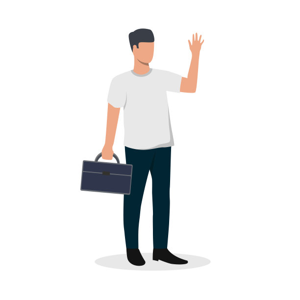平面人物插画人商人工作和带公文包图片下载