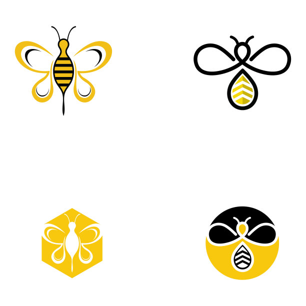 自然蜜蜂蜂蜜标志向量图片下载