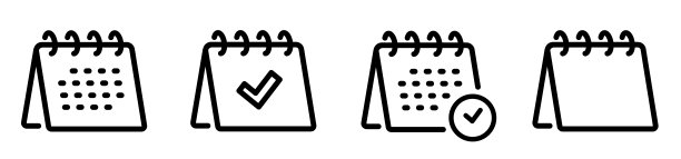 台历图标。线样式-股票向量。图片下载