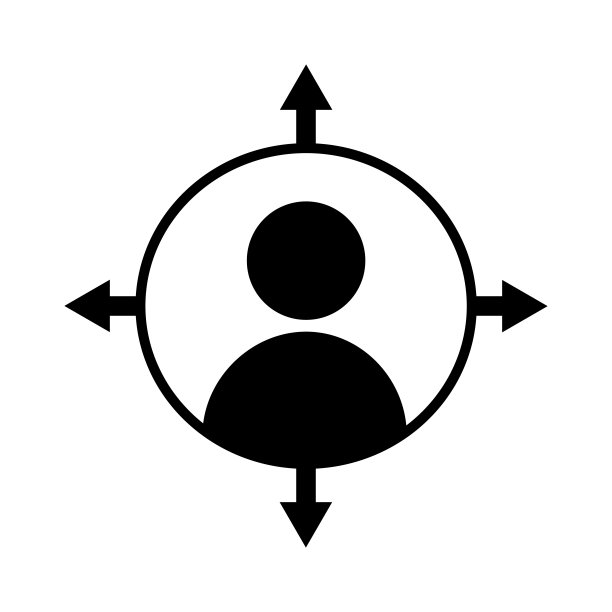 人的方向符号图标孤立的白色背景。矢量插图。图片下载