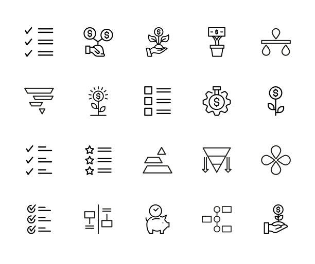 大量的时间管理图标。图片下载