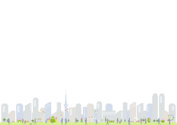 城市、游乐园、生活方式人物的插画图片下载