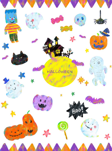 万圣节图标设置蜡笔图片下载