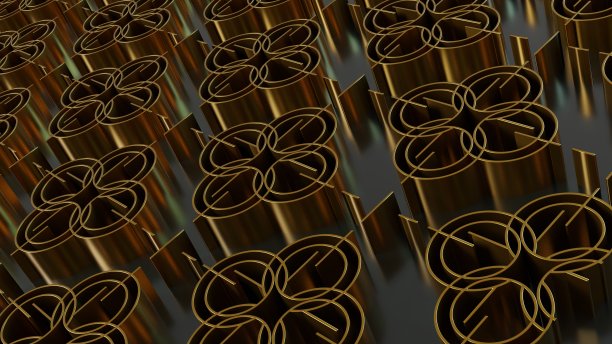 金色花纹金属(3D渲染)图片下载