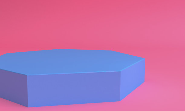 极简的原始几何抽象背景，时尚时尚的插画裙台，站，展示在粉彩优质产品。3 d渲染。图片下载