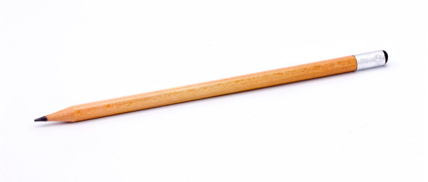 白色背景上的棕色铅笔素材图片