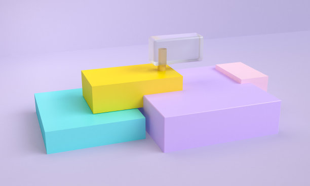 极简的原始几何抽象背景，时尚时尚的插画裙台，站，展示在粉彩优质产品。3 d渲染。图片下载