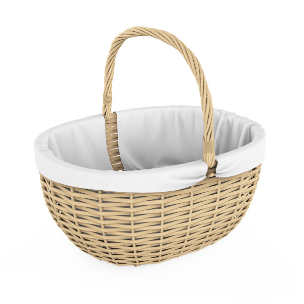 柳条篮子孤立图片下载