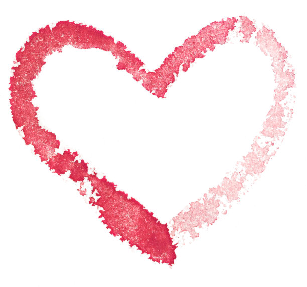 水彩的红色的心。抽象的背景。水彩彩色纹理。素材图片