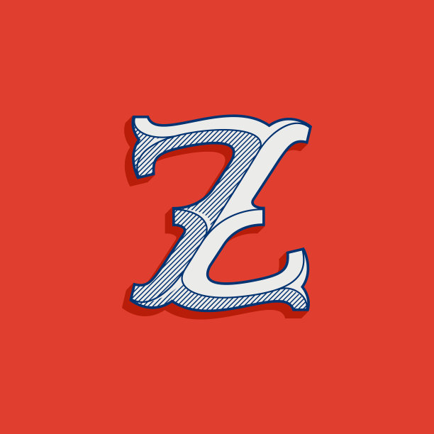 Z字母标志在经典运动队风格。图片下载