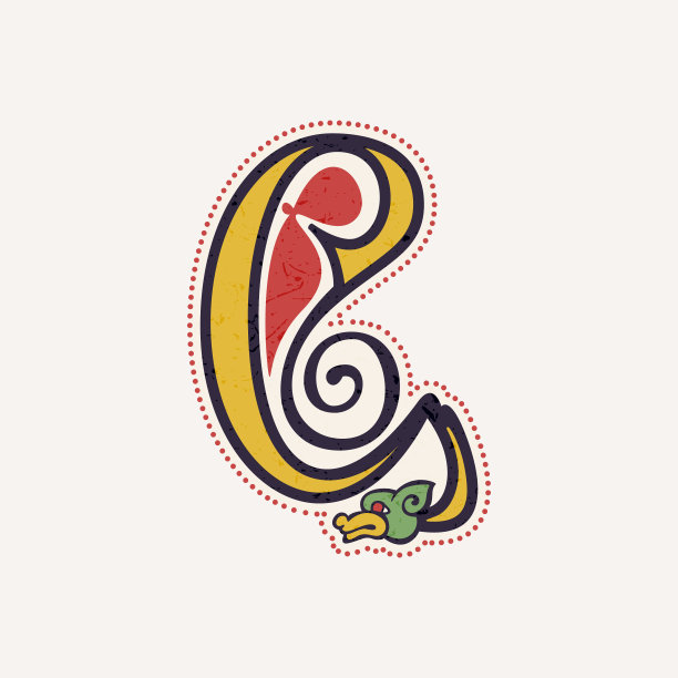 真正的凯尔特结螺旋风格的G字母标志。图片下载