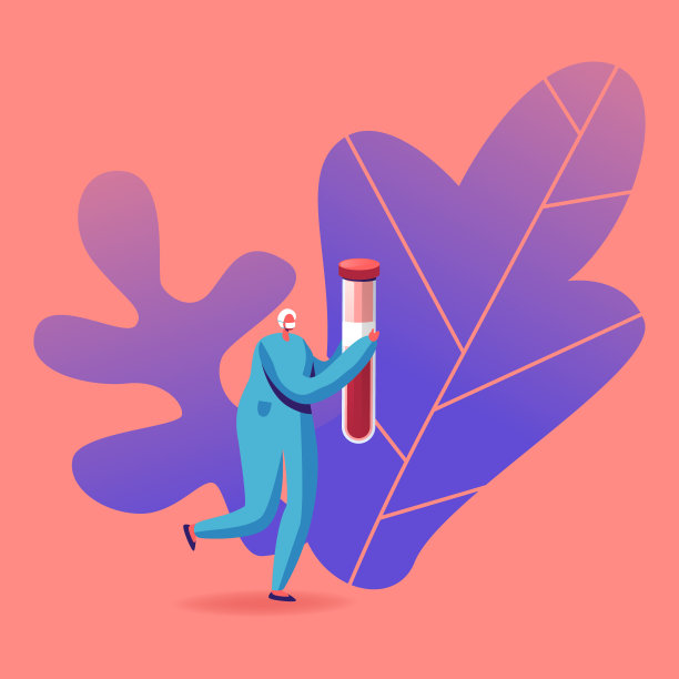 护士或医生在防护服和面具中的人性进行巨大的快速测试。Dna取样以确定是否存在传染性疾病，冠状病毒感染。卡通矢量图图片下载